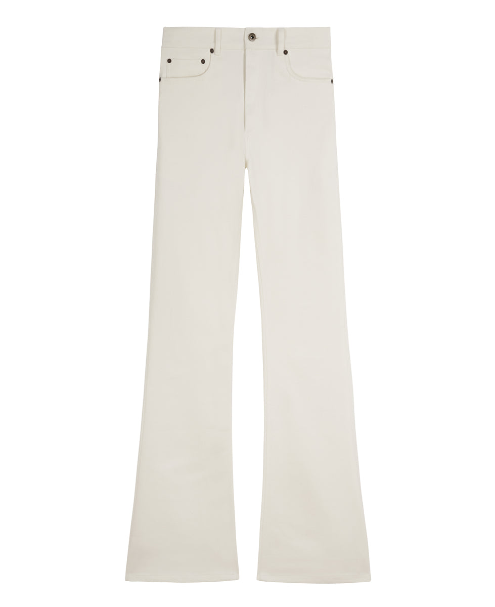 White Denim Flare Jeans High Waist | Good Morning Keith
