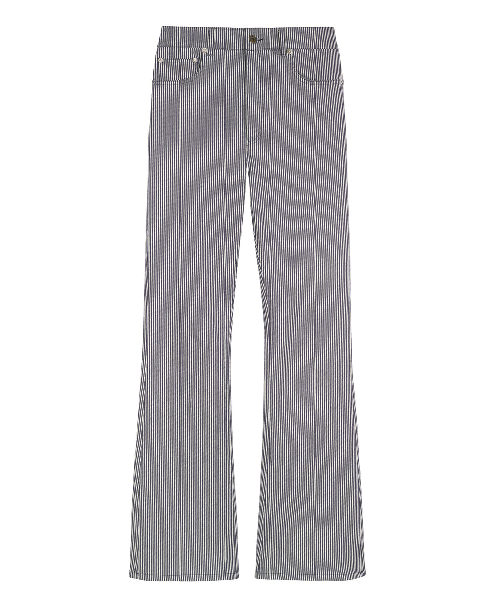 ozz on stripe flare design pants