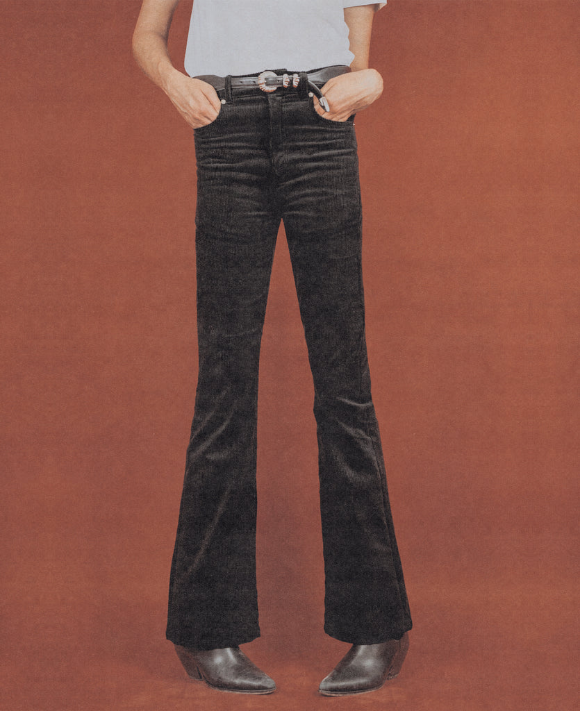 Good Morning Keith black corduroy cotton Flare jeans packshot