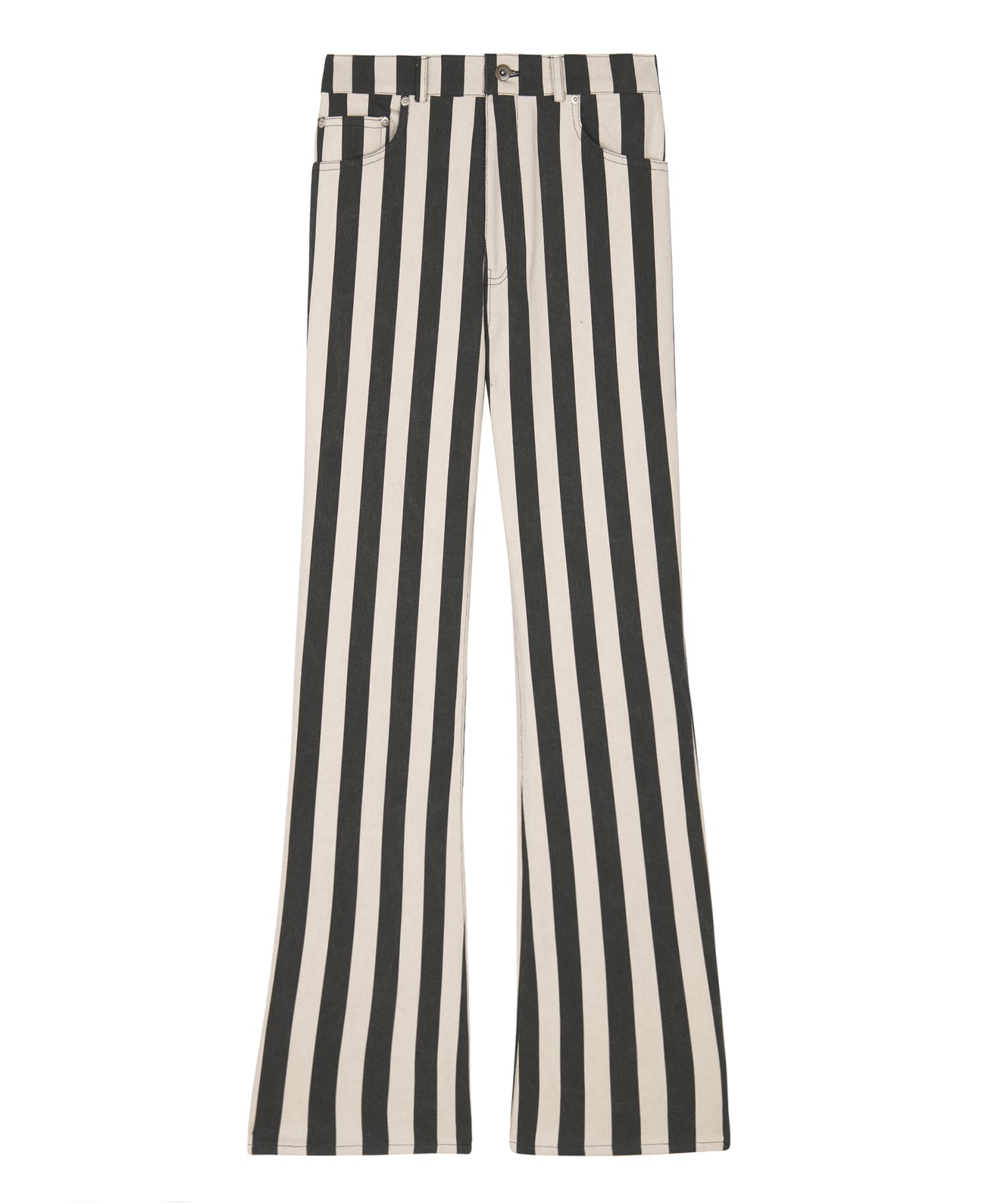 Good Morning Keith Striped Black Mick Flare Denim