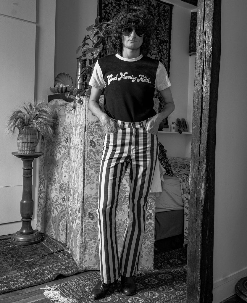 Good Morning Keith Black Ringer T-shirt