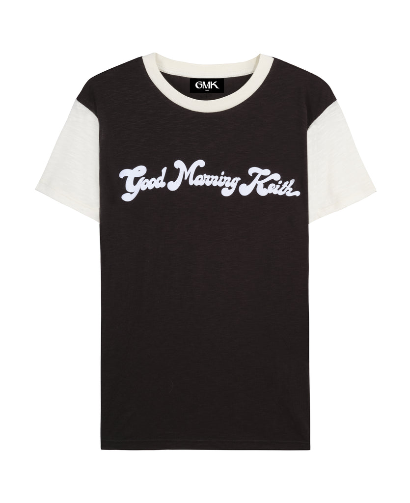 Good Morning Keith Black Ringer T-shirt