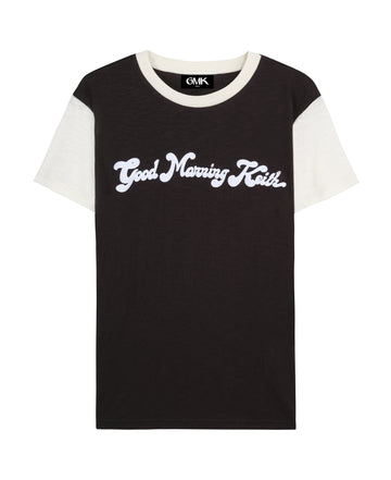 Good Morning Keith Black Ringer T-shirt