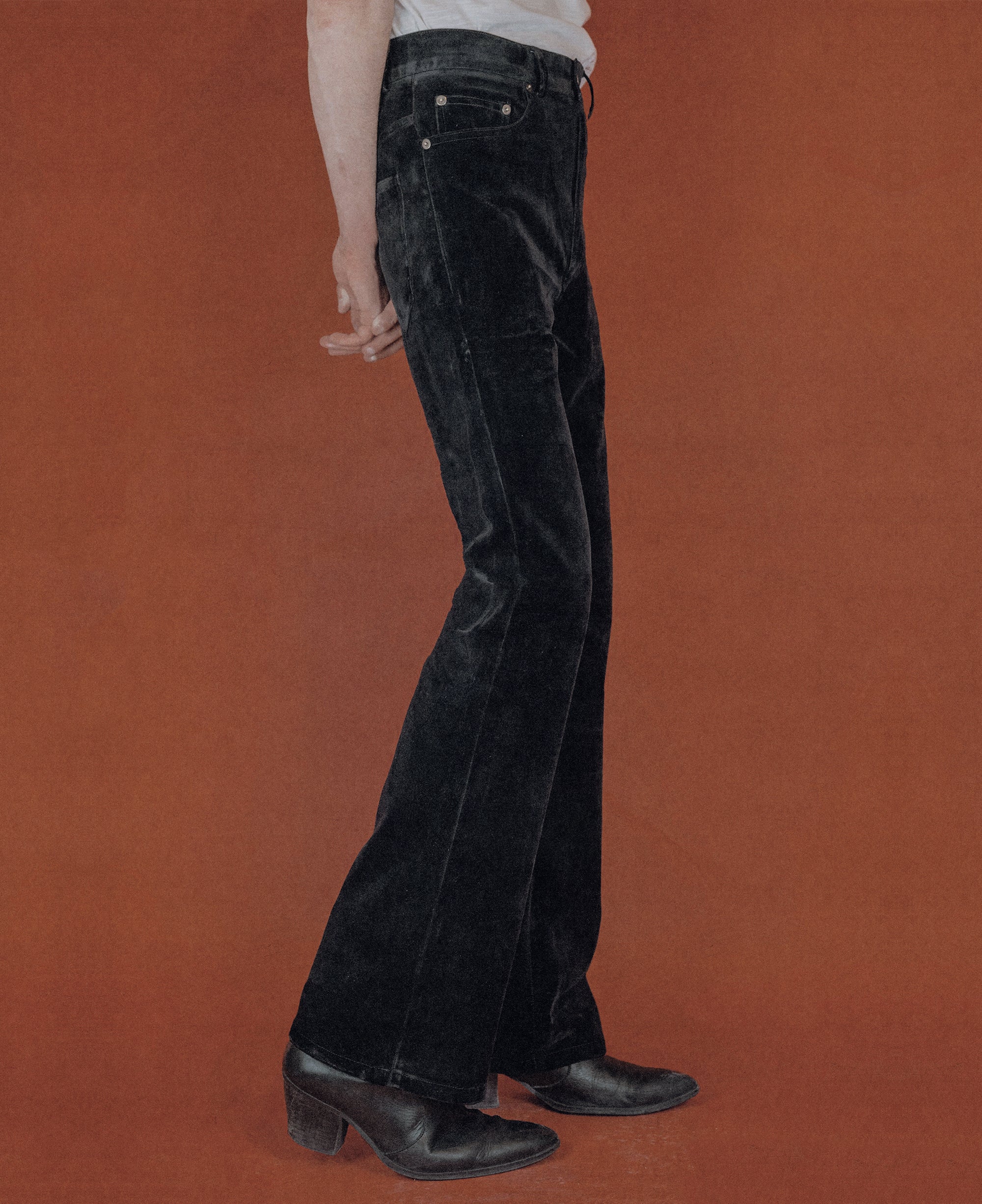 Black Velvet Flare Jeans High Waist | Good Morning Keith