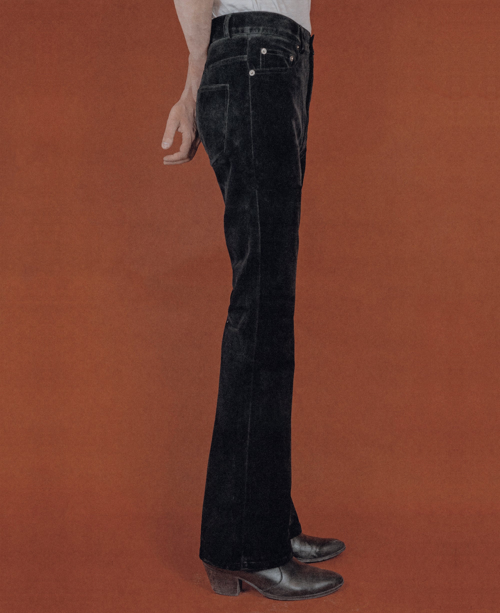 Black Velvet Flare Jeans High Waist | Good Morning Keith