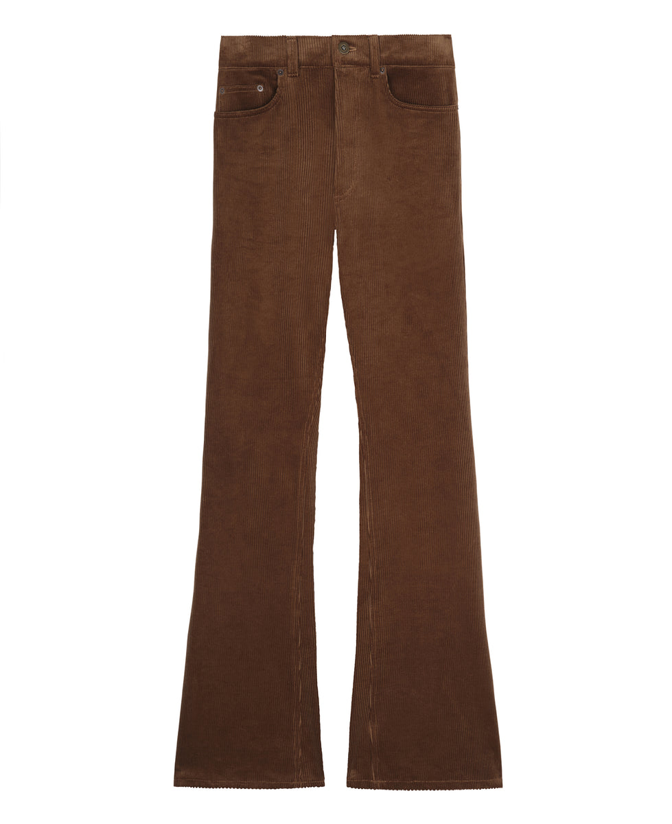 Brown Corduroy Flare Jeans High Waist | Good Morning Keith