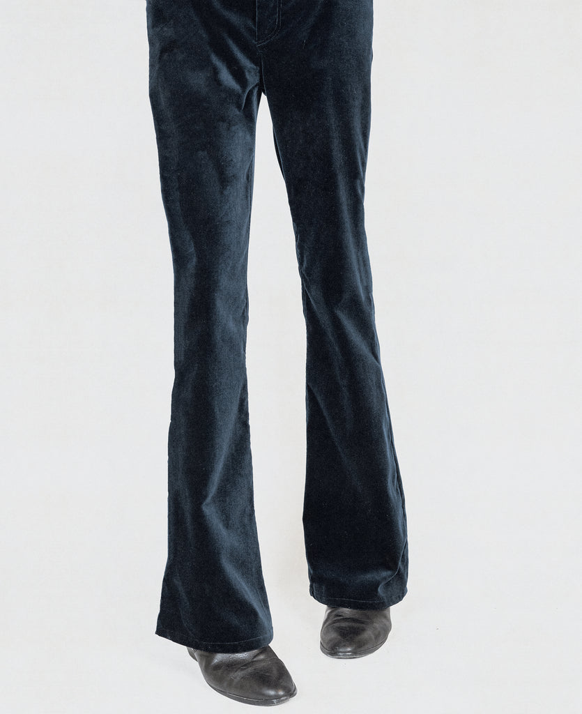 Good Morning Keith Midnight Blue Velvet Flare denim packshot