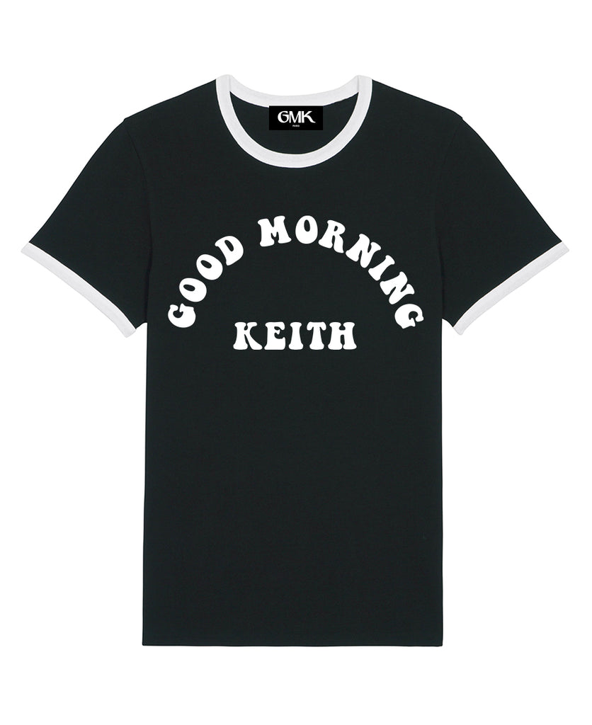 Good Morning Keith Black Ringer Unisex Keith Tee