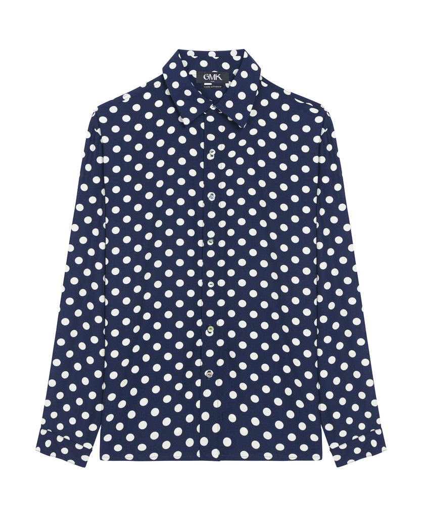 Good Morning Keith Western Bobby Navy Dots Shirt Packshot