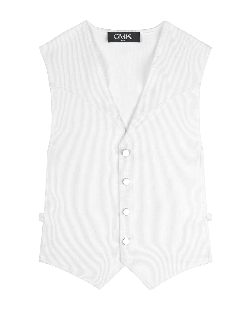 Good Morning Keith Gilet Hedi White Packshot