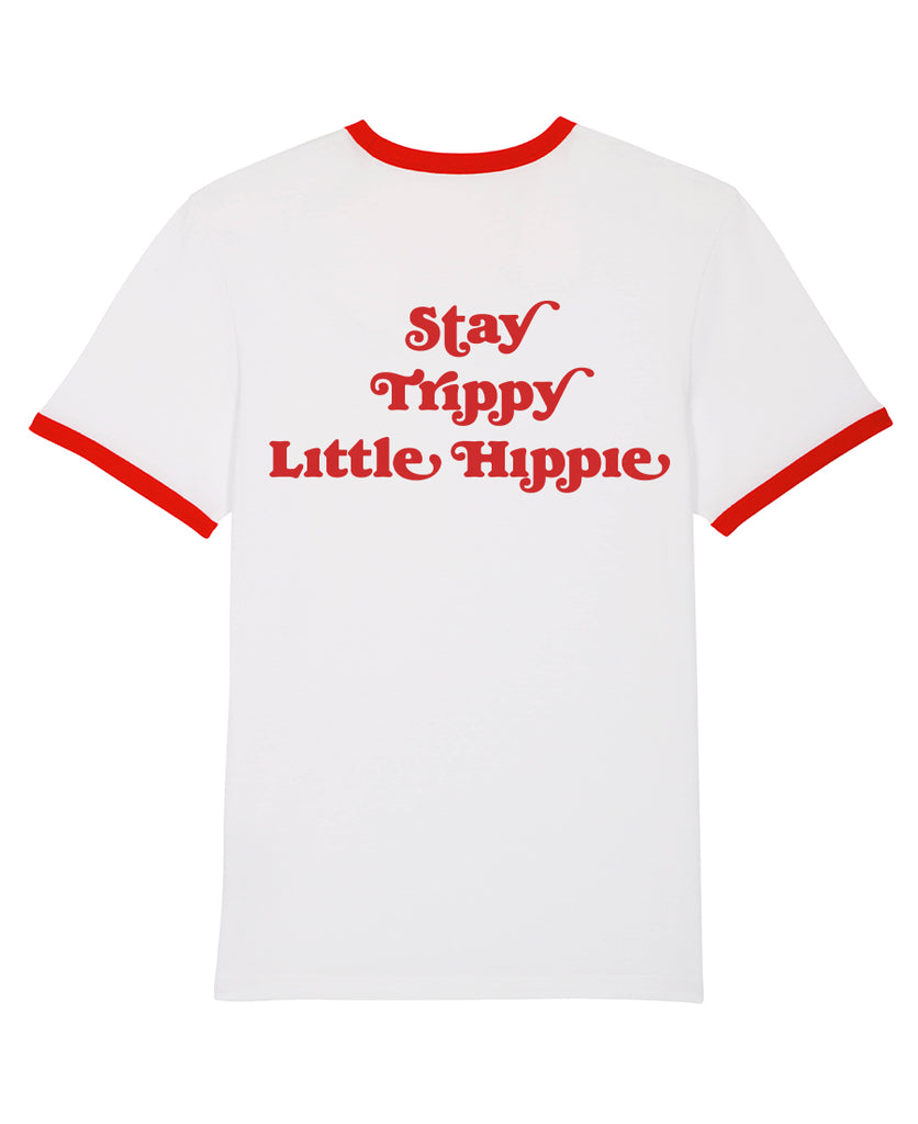 Good Morning Keith Stay Trippy Little Hippie Unisex Black Ringer Tee