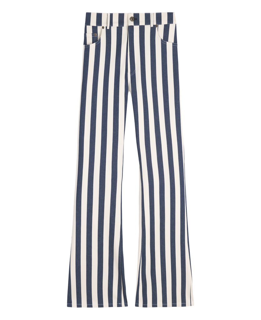 Good Morning Keith Striped denim unisex Flare jeans packshot