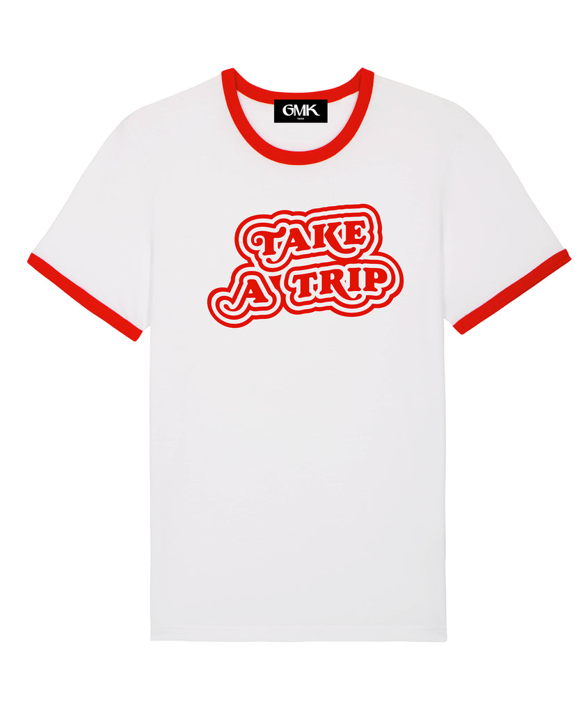 Good Morning Keith Take A Trip Red Ringer Tee
