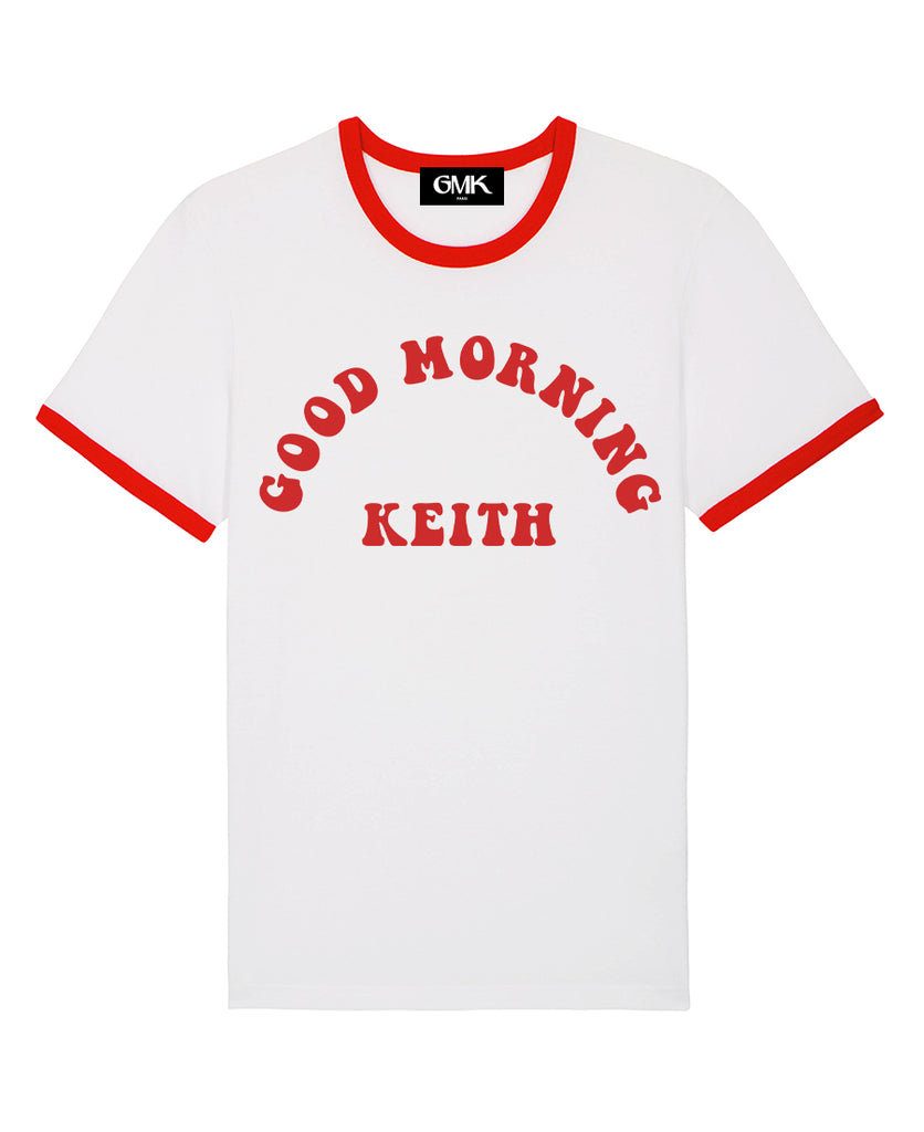 Good Morning Keith Red Ringer Unisex Keith Tee