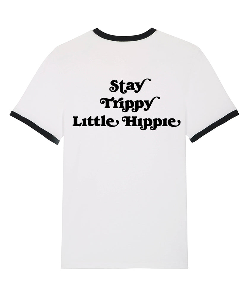 Good Morning Keith Stay Trippy Little Hippie Unisex Black Ringer Tee