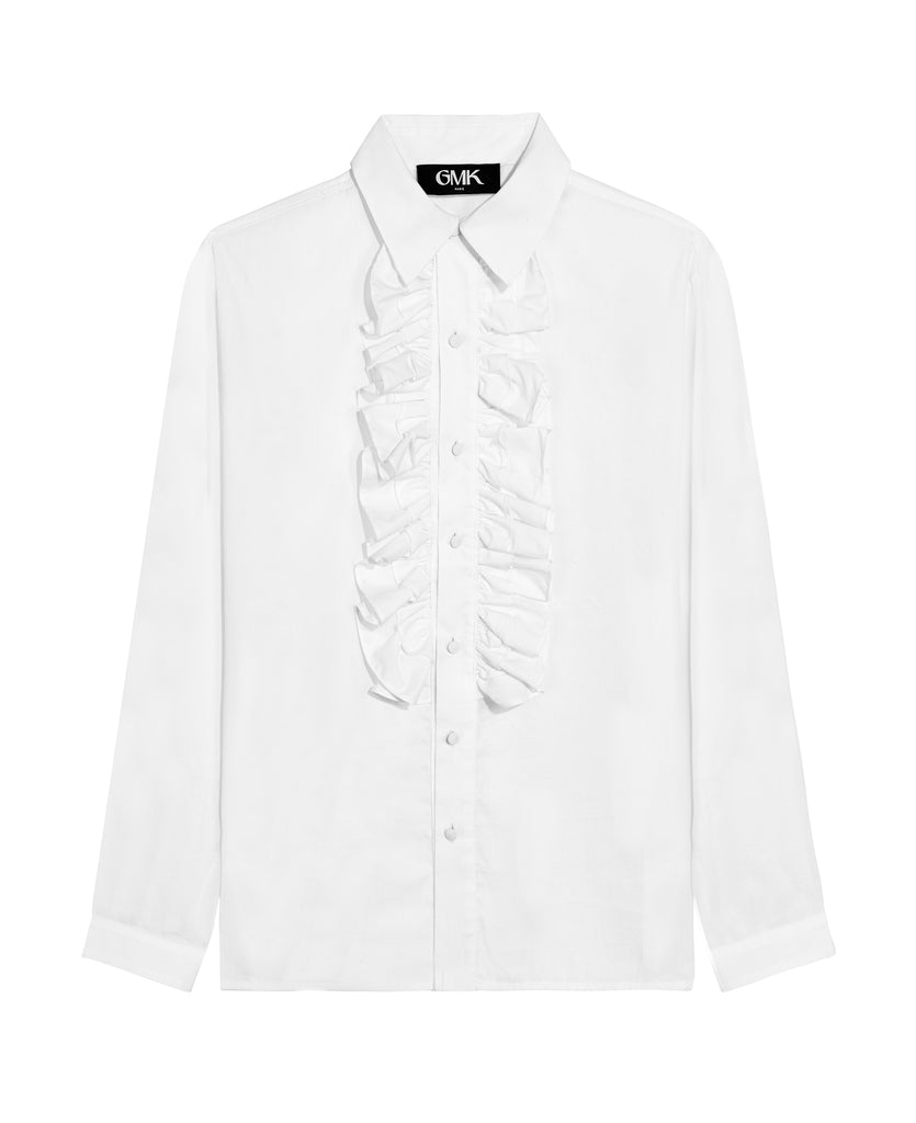 Good Morning Keith White Unisex Jabot Collar Shirt